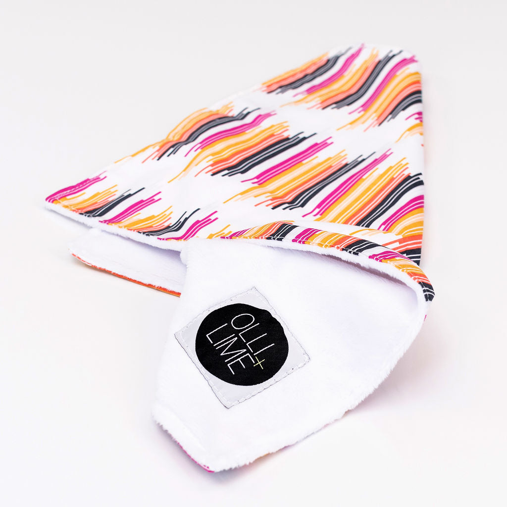 City Heartbeeps - Lovey Cuddle - Multi-colored Lines on Ivory - Olli+Lime